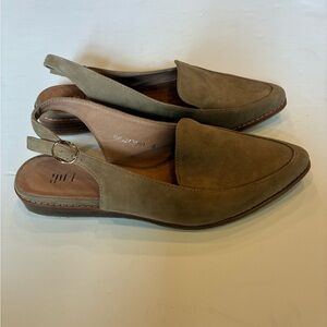 J. Jill Taupe Suede Slingback Mules
